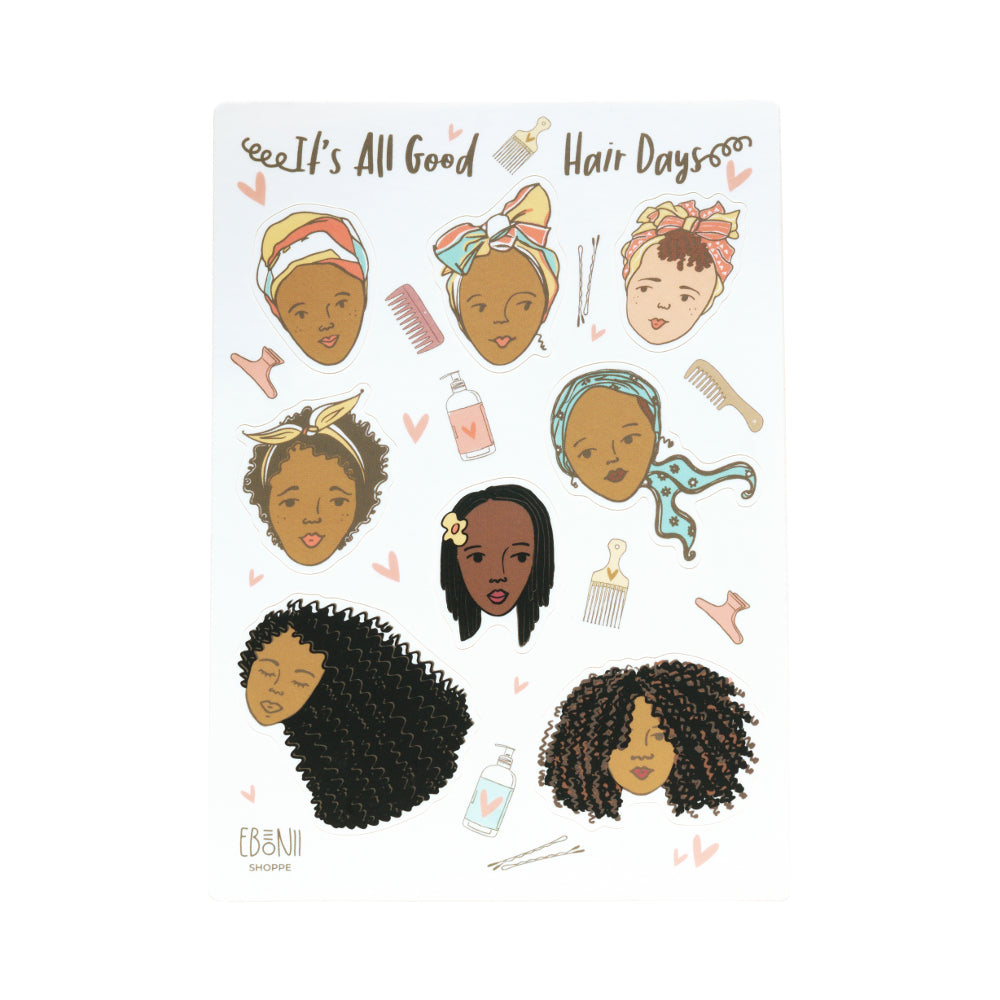 It's All Good Hair Days Stickers, Curly Hair Stickers, Natural Hair Stickers  